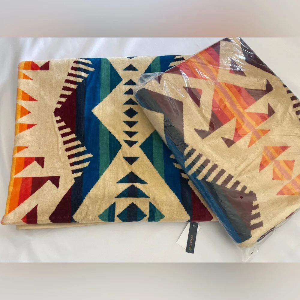 NWT Pendleton Spa Towel Los Lunas Jacquard Beach Pool XL 40x70 Oversized Cotton